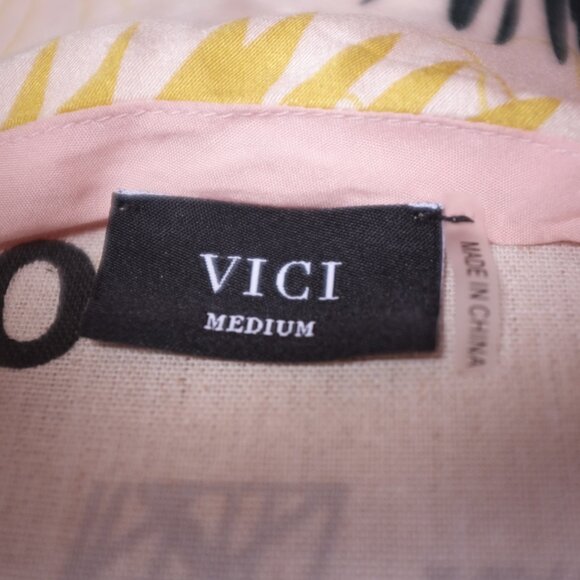 Vici soft slip dress adjustable botanic prints Monstera with side split size M - Picture 10 of 11